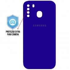 Capa para Samsung Galaxy A21 - Case Emborrachada Protector Azul Aníl